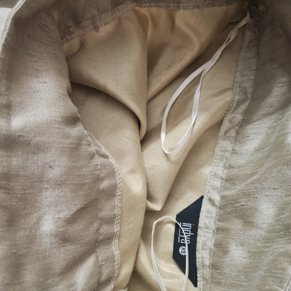 Size- XS, Indya beige poly silk flared ethnic skirt for women - Picture 6 of 7